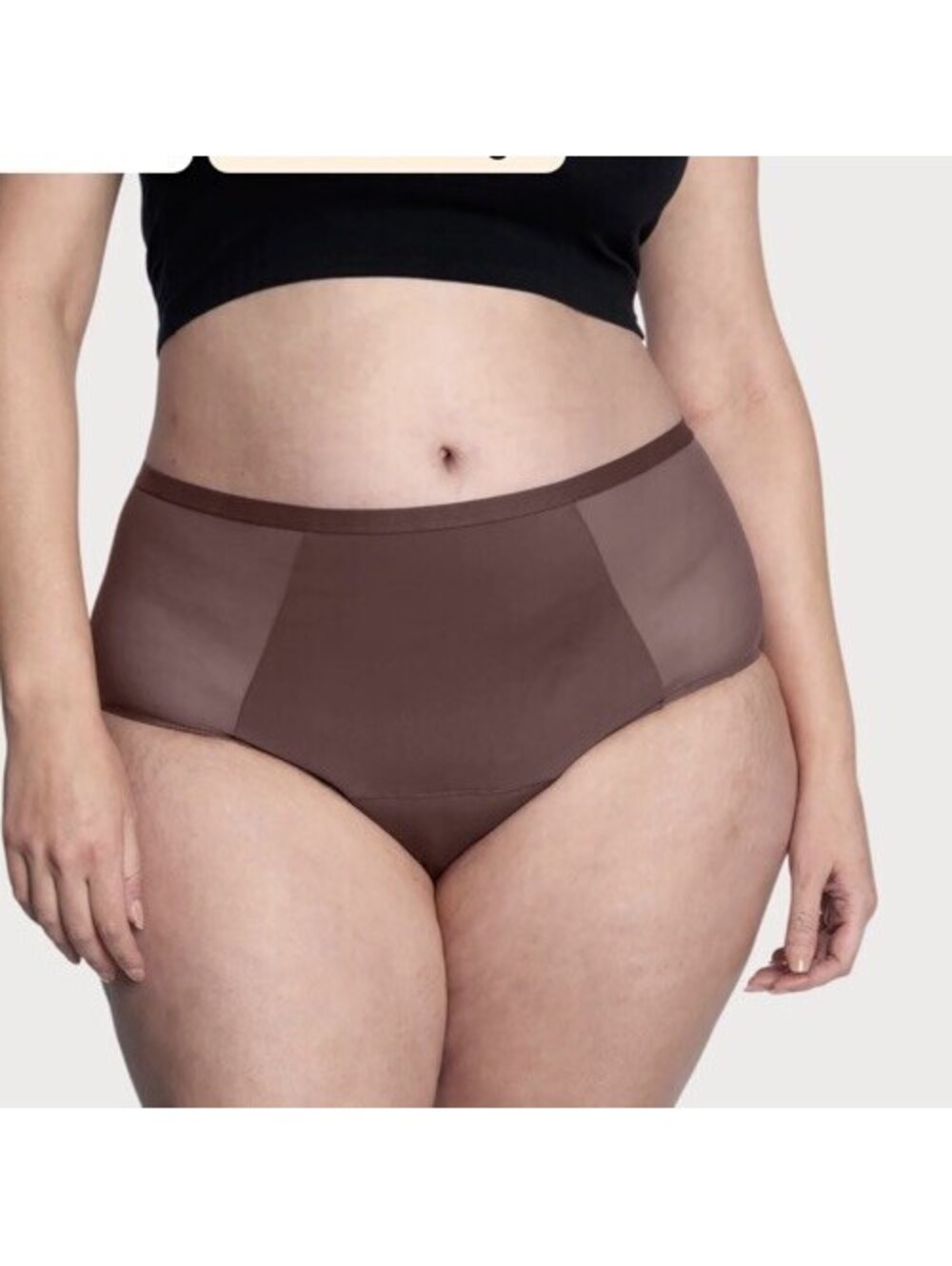 Thinx Comfort Stretch Hi-Waist Period-Proof Panties Size 1X Hazelnut Brown